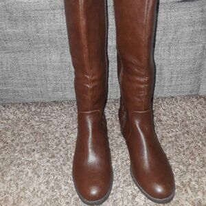 EASY STREET Brown Tall Knee Boots Expandable Calf Women's Size 8.5